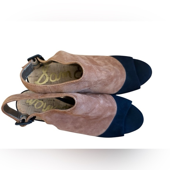 New Sam Edelman women’s wedge sandals suede leather upper cork heels Size 6.5 - Picture 4 of 8